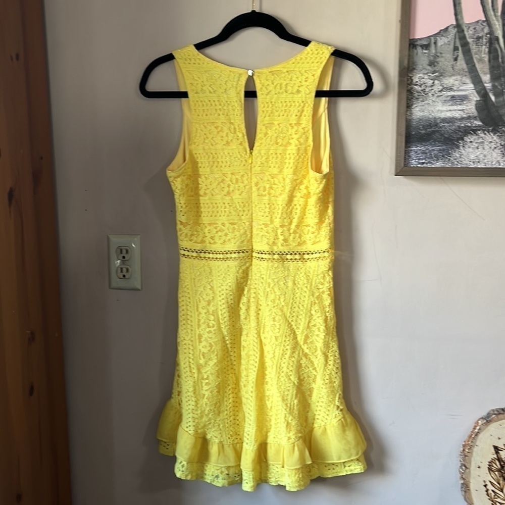 Lulu's Ivory Crochet V-Neck Mini Dress - Picture 7 of 9